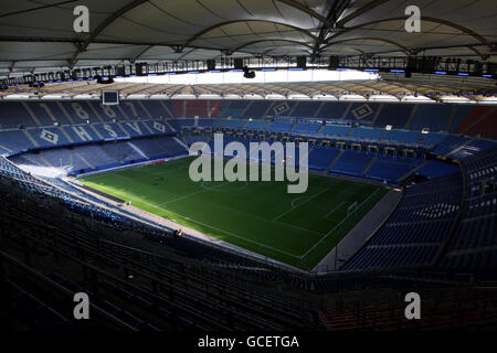 Football - Stade stock - HSH Nordbank Arena.Vue générale de l'intérieur de la HSH Nordbank Arena, stade de Hambourg SV Banque D'Images