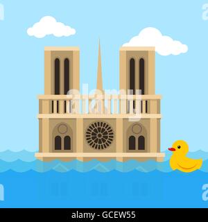 La Cathédrale Notre Dame télévision vector Illustration de Vecteur