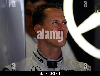 Course automobile Formula One - Grand Prix d'Espagne - pratique - circuit de Catalunya.Michael Schumacher, pilote Mercedes, lors de la séance d'entraînement sur le circuit de Catalunya à Barcelone. Banque D'Images