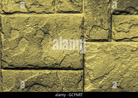 Mur de brique jaune jaune grisâtre économiseur d'écran Arrière-plan gros plan Banque D'Images