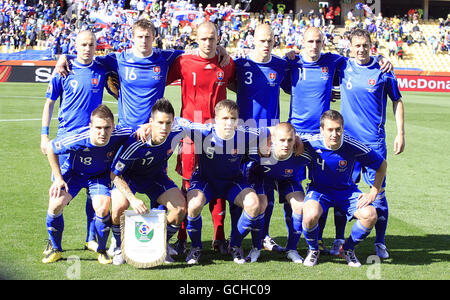 Football - coupe du monde de la FIFA 2010 Afrique du Sud - Groupe F - Nouvelle-Zélande / Slovaquie - Stade Royal Bafokeng.Groupe d'équipe de Slovaquie Banque D'Images