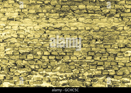 Gris jaune de métro vieux mur de Berlin jaunâtre avec des briques et des couleurs Banque D'Images
