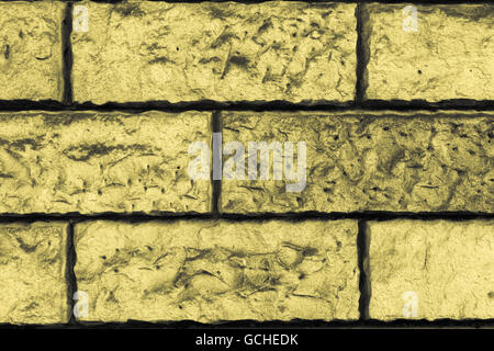 Jaune jaune grisâtre parfait naturel haute résolution de fond urbain mur de brique Banque D'Images