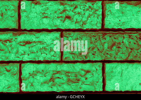 Lumière parfaite rougeâtre vert foncé brun verdâtre urbaines naturelles haute résolution de fond mur de brique Banque D'Images