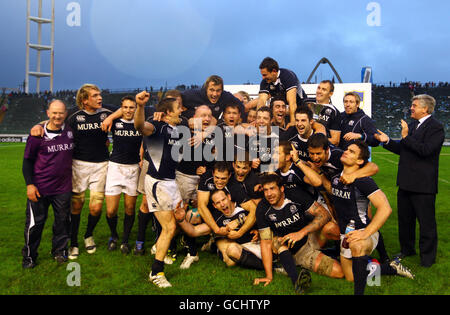 Rugby Union - second Test - Argentine / Ecosse - Estadio Mundialista.L'équipe d'Écosse célèbre sa victoire de tournée en 2-0 sur l'Argentine lors du match d'essai à l'Estadio Mundialista, Mar Del Plata, Argentine. Banque D'Images