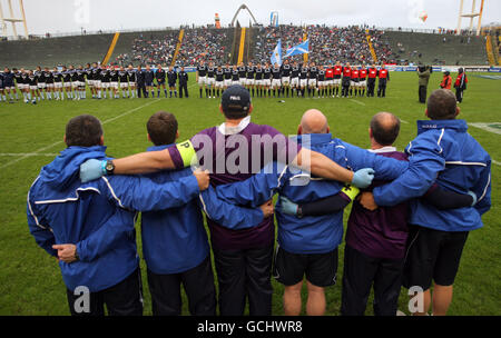 L'équipe d'Écosse s'est formée avant le match d'essai à Estadio Mundialista, Mar Del Plata, Argentine. Banque D'Images