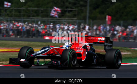 Timo Glolock de Virgin Racing pendant le Grand Prix britannique de Santander sur le circuit de Silverstone, à Northampton. Banque D'Images