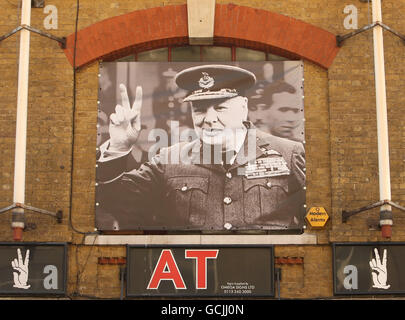 Vue générale de la Grande-Bretagne de Winston Churchill à War Experience, Tooley Street, centre de Londres. Banque D'Images