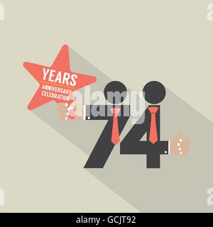 74 ans anniversaire Typographie Design Vector Illustration Illustration de Vecteur