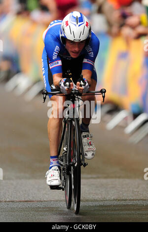 Cyclisme - Tour de France 2010 - Prologue.La Belgique sèche les Devenyns de l'équipe Quick Step pendant le prologue Banque D'Images