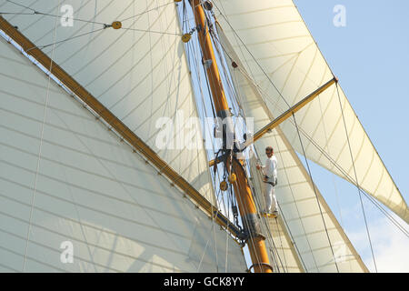 Sailing - British Classic Yacht Club House Cowes Regatta - Jour 3 - Le Solent Banque D'Images