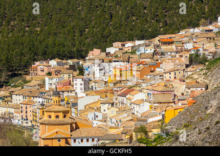 Vue aérienne de la ville monumentale de Cuenca, Espagne Banque D'Images