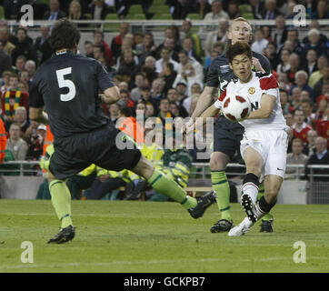 Football - pré saison amicale - Airtricity League of Ireland XI v Manchester United - Aviva Stadium.Le Ji Sung Park de Manchester United a obtenu son deuxième but du match lors de la pré-saison amicale au stade Aviva, à Dublin. Banque D'Images