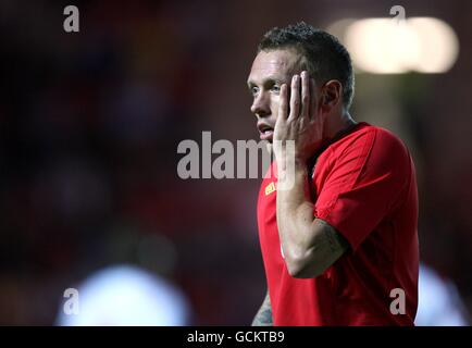 Football - International friendly - pays de Galles / Luxembourg - Parc y Scarlets. Craig Bellamy, pays de Galles, pendant le match Banque D'Images