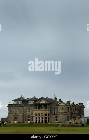 Vue générale sur le pavillon adjacent au 18ème green du Old course à St. Andrews. Photo en prévision du Championnat d'Open 2010 à partir de jeudi Banque D'Images