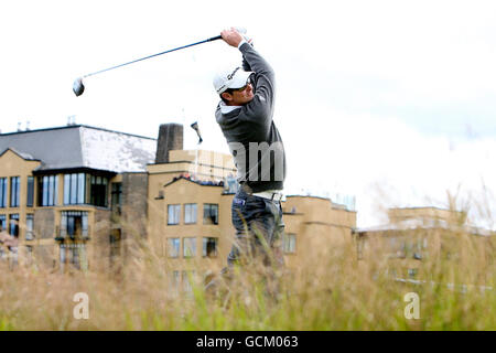 Justin Rose en action pendant la deuxième manche du Championnat d'Open 2010 à St Andrews, Fife, Écosse. Banque D'Images