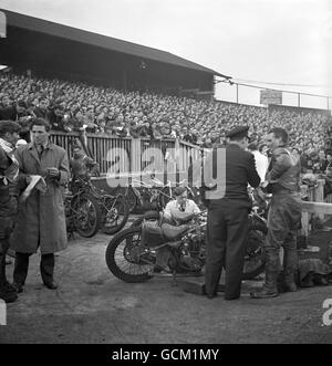 Circuit de course - New Cross Stadium.The Pits sur le circuit de course de New Cross Banque D'Images