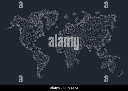 Carte du monde en arrière-plan style polygonal. Des éléments modernes de l'information graphique. Illustration de Vecteur