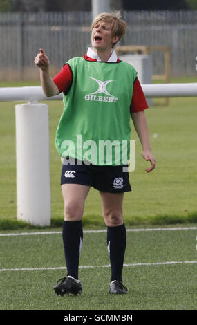 Rugby Union - session d'entraînement des femmes d'Écosse - Murrayfield.Le capitaine écossais Lynne Reid pendant la séance d'entraînement à Murrayfield, Édimbourg. Banque D'Images