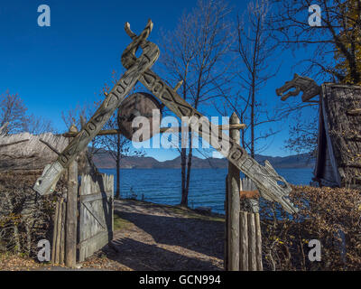 Flake village Viking, le lac de Walchensee, Bavière, Allemagne Banque D'Images
