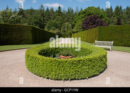 Des pelouses et des haies à l'entrée de RHS Rosemoor dans le Devon Banque D'Images