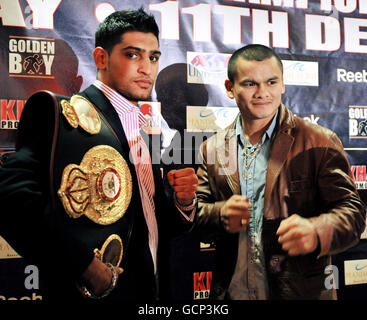 Boxe - Amir Khan et Marcos Maidana Conférence de presse - Planet Hollywood Banque D'Images