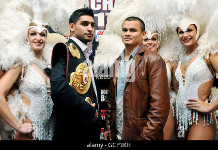 Boxe - Amir Khan et Marcos Maidana Conférence de presse - Planet Hollywood Banque D'Images