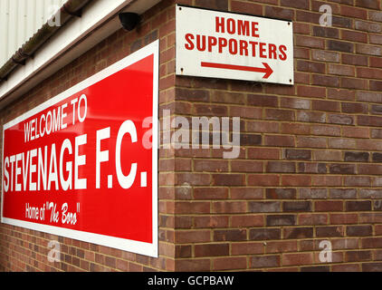 Football - npower football League 2 - Stevenage / Crewe Alexandra - Broadhall Way.Vue générale de Broadhall Way Banque D'Images