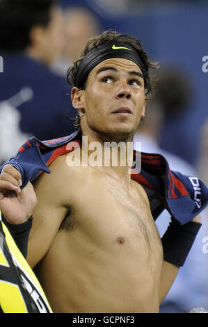 Rafael Nadal d'Espagne pendant le onze jour de l'US Open, à Flushing Meadows, New York, États-Unis. Banque D'Images