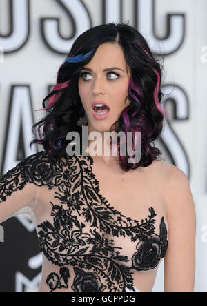 Katy Perry arrive aux MTV Video Music Awards 2010, Nokia Theatre, Los Angeles, Etats-Unis. Banque D'Images