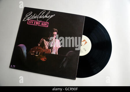 Années 1950, le Rock and Roll Star Eddie Cochran's 'Air' sur la couverture du dossier de l'Album par United Artists Banque D'Images