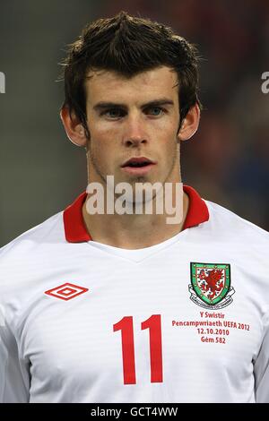 Football - UEFA Euro 2012 - qualification - Groupe G - Suisse / pays de Galles - Parc St Jakob. Gareth Bale, pays de Galles Banque D'Images