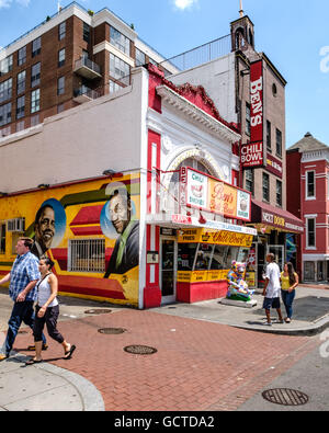 Les héros afro-américains de la murale, Ben's Chili Bowl, 1213 U Street NW, Washington, DC Banque D'Images