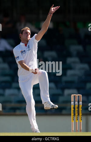 Cricket - Tour Match - Premier jour - Angleterre / Australie occidentale - le WACA.Stuart Broad en Angleterre pendant le match de la tournée au WACA, à Perth. Banque D'Images