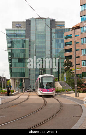 Système de tramway à Birmingham qui s'étend de Birmingham à Wolverhampton. Banque D'Images