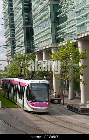 Système de tramway à Birmingham qui s'étend de Birmingham à Wolverhampton. Banque D'Images