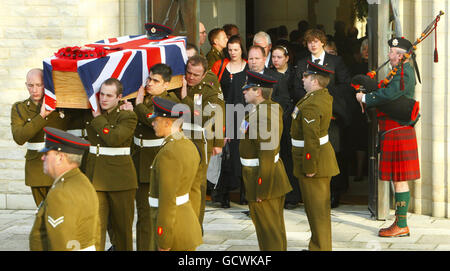 Le sapeur William Blanchard funeral Banque D'Images