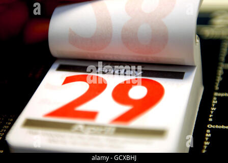 Entrée au calendrier du bureau pour le vendredi 29 2011 avril la date à laquelle le Prince William épousera Kate Middleton à l'abbaye de Westminster comme annoncé aujourd'hui par le Palais St James Banque D'Images