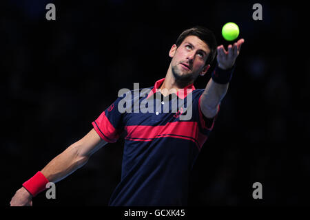 Tennis - Barclays ATP World tennis Tour finals - septième jour - O2 Arena.Novak Djokovic, Serbie Banque D'Images