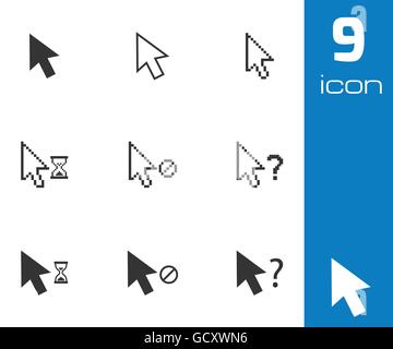 Curseur de souris noir Vector icons set Illustration de Vecteur