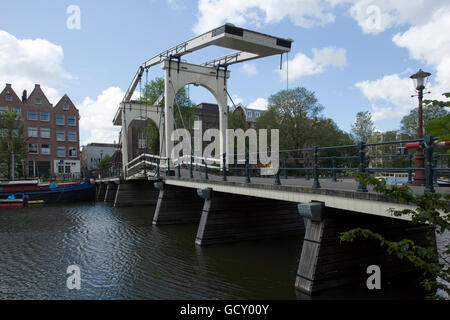 Sloterdijkbrug, pont de l'île Prinseneiland, Amsterdam, Hollande, Pays-Bas, Europe Banque D'Images