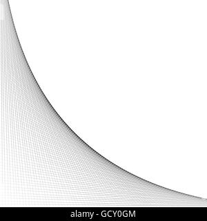 Profil de filet, à l'intersection de lignes avec l'arc, courbe de diffusion de l'angle. Motif réticulé avec l'asymétrie. Abstract monochro Illustration de Vecteur