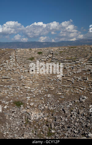 Théâtre de l'Ouest, le Musée et le site archéologique de Laodicée, Denizli, la Lycie, la Turquie, l'Asie Banque D'Images