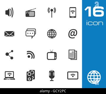 L'icône de la communication et des médias Illustration de Vecteur
