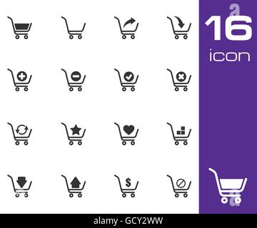 Vector noir panier icons set Illustration de Vecteur