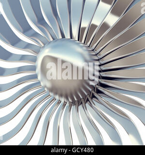 Lames moteur Turbo Jet close-up. 3d illustration Banque D'Images