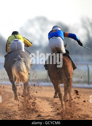 Courses hippiques - Hippodrome de Southwell.Action des plus grands victoires avec SP+ à totesport.com Standard Open NH Flat Race Banque D'Images