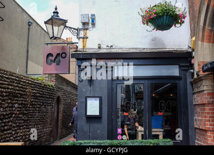 Le restaurant de 64 degrés dans les ruelles de Brighton district UK Banque D'Images