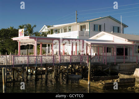 Capitan Jack restaurant. La Ville espère, Elbow Cay, Abacos. Bahamas. Banque D'Images