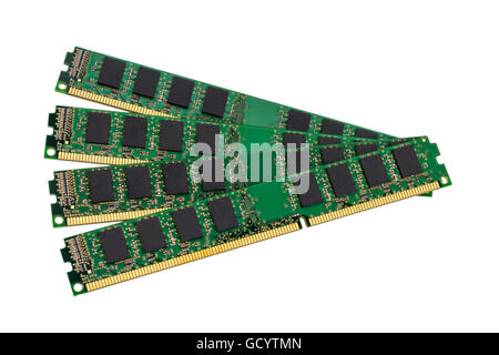 Collection électronique ordinateur - la mémoire vive (RAM) modules isolé sur fond blanc Banque D'Images
